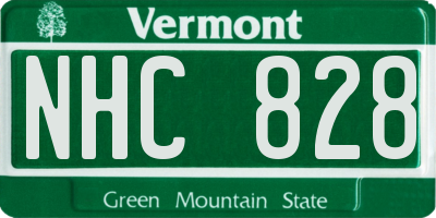 VT license plate NHC828
