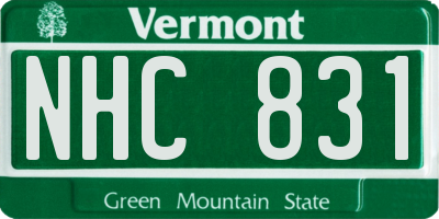 VT license plate NHC831
