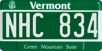 VT license plate NHC834