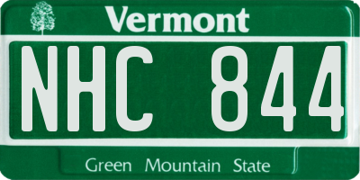 VT license plate NHC844