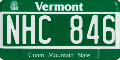 VT license plate NHC846