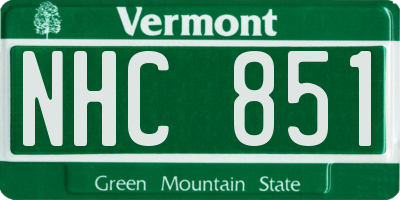 VT license plate NHC851
