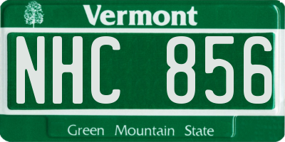 VT license plate NHC856