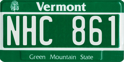 VT license plate NHC861