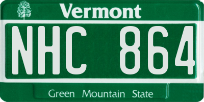 VT license plate NHC864
