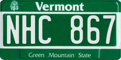 VT license plate NHC867