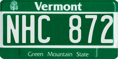 VT license plate NHC872