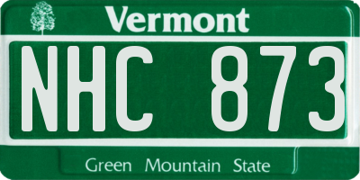 VT license plate NHC873