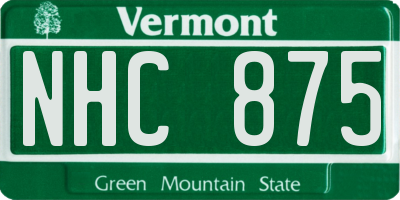 VT license plate NHC875