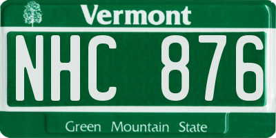 VT license plate NHC876