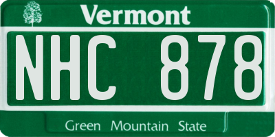 VT license plate NHC878