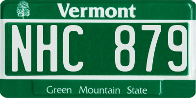VT license plate NHC879