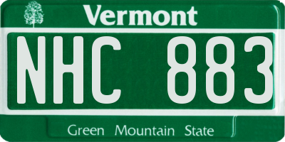 VT license plate NHC883