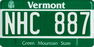 VT license plate NHC887