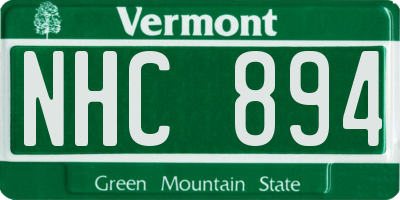 VT license plate NHC894