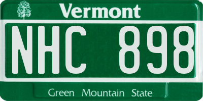 VT license plate NHC898