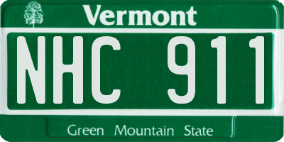 VT license plate NHC911