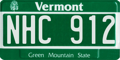 VT license plate NHC912