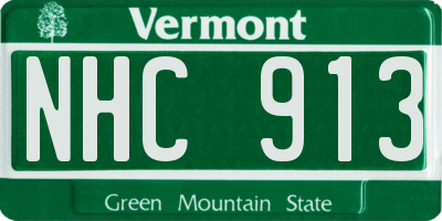VT license plate NHC913