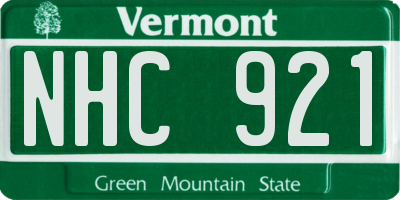 VT license plate NHC921