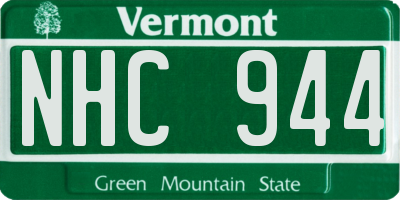 VT license plate NHC944