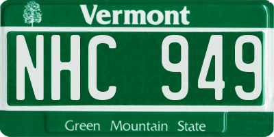 VT license plate NHC949