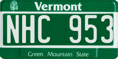 VT license plate NHC953