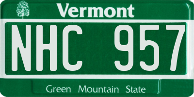 VT license plate NHC957