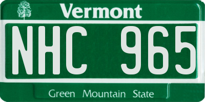 VT license plate NHC965
