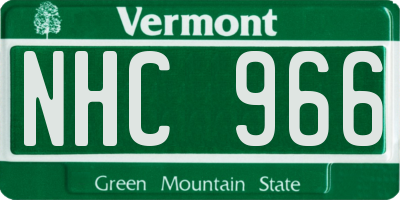 VT license plate NHC966