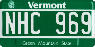 VT license plate NHC969