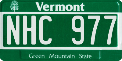 VT license plate NHC977