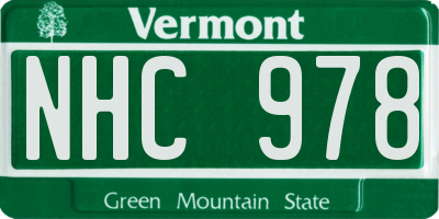 VT license plate NHC978