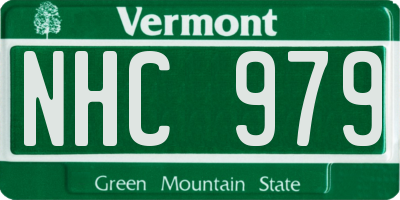 VT license plate NHC979