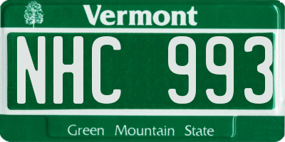 VT license plate NHC993