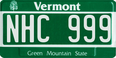 VT license plate NHC999