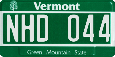 VT license plate NHD044