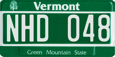 VT license plate NHD048