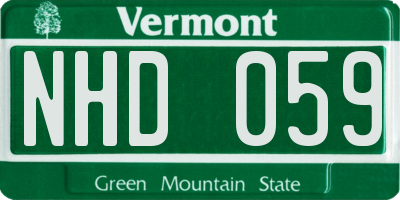 VT license plate NHD059