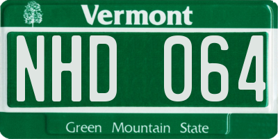 VT license plate NHD064