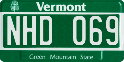 VT license plate NHD069