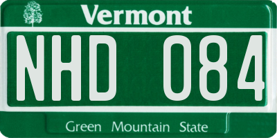 VT license plate NHD084