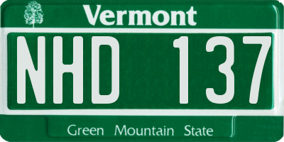 VT license plate NHD137