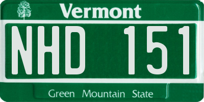 VT license plate NHD151