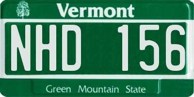 VT license plate NHD156
