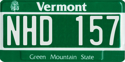 VT license plate NHD157