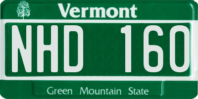 VT license plate NHD160