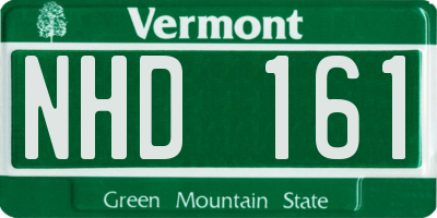 VT license plate NHD161