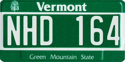 VT license plate NHD164