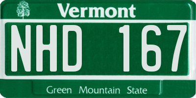VT license plate NHD167